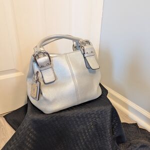 Tignanello Silver Mini Bag with Structured Design